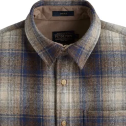 Lodge Shirt Blue/Taupe Mix Plaid 24'