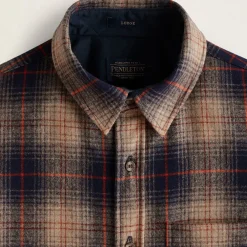 Lodge Shirt Brown/Navy/Red Plaid 24'