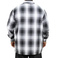 Long Sleeve Checker Zip Shirt Black/White