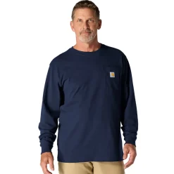 Loose Fit Heavyweight L/S Pocket Tee Navy