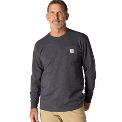 Loose Fit Heavyweight L/S Pocket Tee Carbon Heather