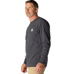 Loose Fit Heavyweight L/S Pocket Tee Carbon Heather