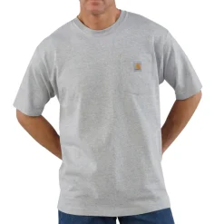 Loose Fit Heavyweight S/S Pocket Tee Heather Grey