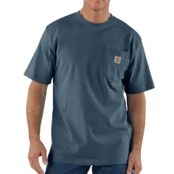 Loose Fit Heavyweight S/S Pocket Tee Bluestone