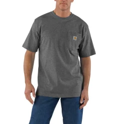 Loose Fit Heavyweight S/S Pocket Tee Carbon Heather