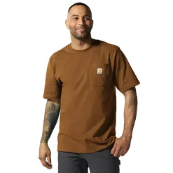 Loose Fit Heavyweight S/S Pocket Tee Oiled Walnut Heather