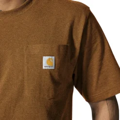 Loose Fit Heavyweight S/S Pocket Tee Oiled Walnut Heather