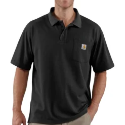 Loose Fit S/S Pocket Polo Black