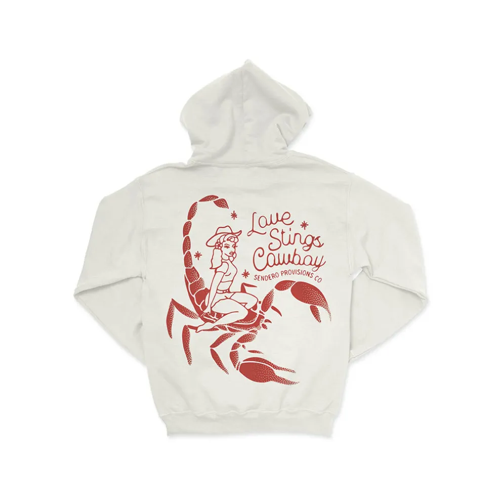 Love Stings Hoodie Vintage White