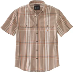 Midweight S/S Plaid Shirt Warm Taupe