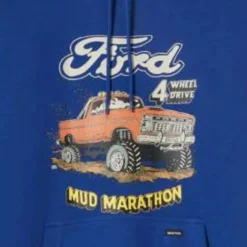 Mud Marathon Fleece Hoodie Ford Blue