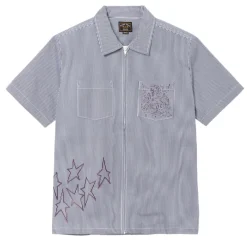 Nelson SS Woven White/Indigo