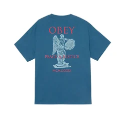 Peace & Justice Statue Tee Harbor Blue