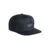 Plaid Flat Brim Hat Black Shadow Plaid