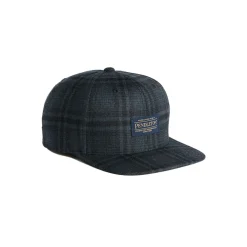 Plaid Flat Brim Hat Black Shadow Plaid