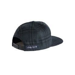 Plaid Flat Brim Hat Black Shadow Plaid