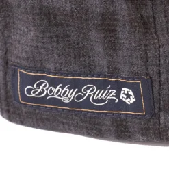 Plaid Flat Brim Hat Black Shadow Plaid