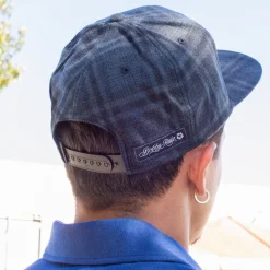 Plaid Flat Brim Hat Black Shadow Plaid