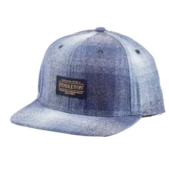 Plaid Flat Brim Hat Navy Mix Ombre