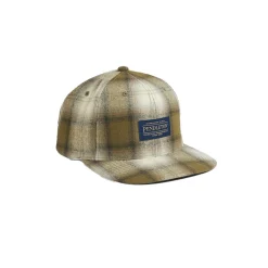 Plaid Flat Brim Hat Olive Plaid