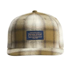 Plaid Flat Brim Hat Olive Plaid