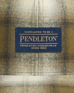 Plaid Flat Brim Hat Olive Plaid