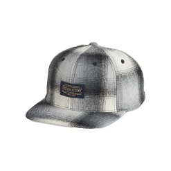 Plaid Flat Brim Hat Tan/Slate Ombre