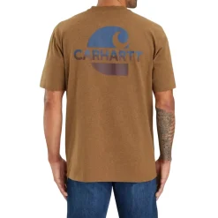 Pocket C Graphic S/S Tee Oiled Walnut