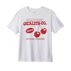 Premium Cherry Vintage Crew Tee White