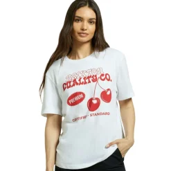 Premium Cherry Vintage Crew Tee White