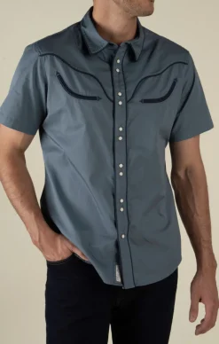 Prescott Western Shirt Faded NNavy