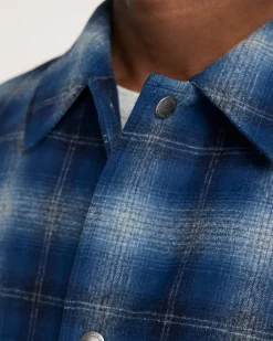 Quilted Coaches Jacket Navy Ombre