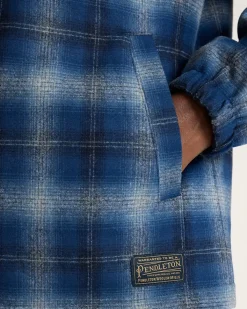 Quilted Coaches Jacket Navy Ombre