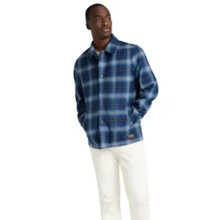 Quilted Coaches Jacket Navy Ombre