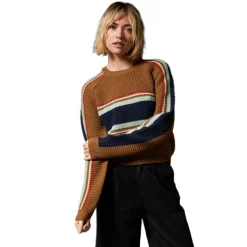 Racing Stripe Crew Sweater Washed Copper