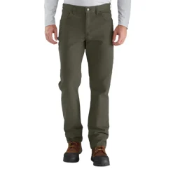 Relaxed Fit Canvas 5-Pocket Work Pant Moss