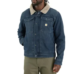 Relaxed Fit Denim Sherpa-Lined Denim Jacket