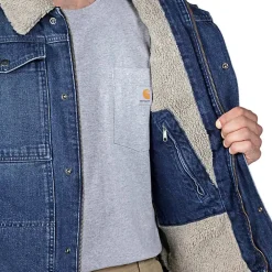 Relaxed Fit Denim Sherpa-Lined Denim Jacket