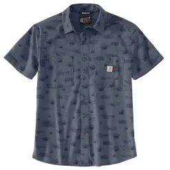Rugged Flex Lightweight S/S Shirt Archive Print Bluestone