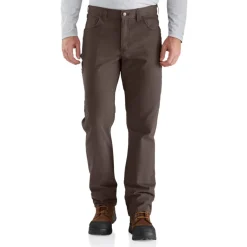Rugged Flex Relaxed Canvas 5-Pocket Pants Dark Coffee