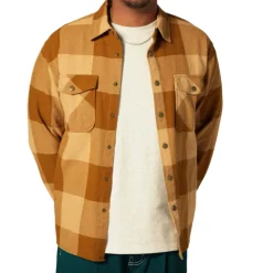 Selden Flannel Washed Copper/Curry Buffalo