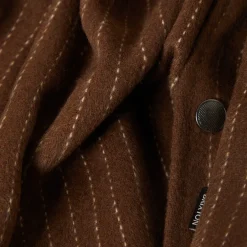 Selden Soft Brushed Flannel Pinecone Brown Pinstripe