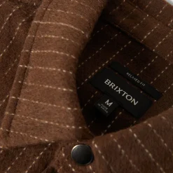 Selden Soft Brushed Flannel Pinecone Brown Pinstripe