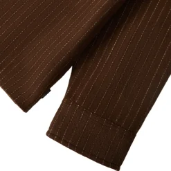 Selden Soft Brushed Flannel Pinecone Brown Pinstripe