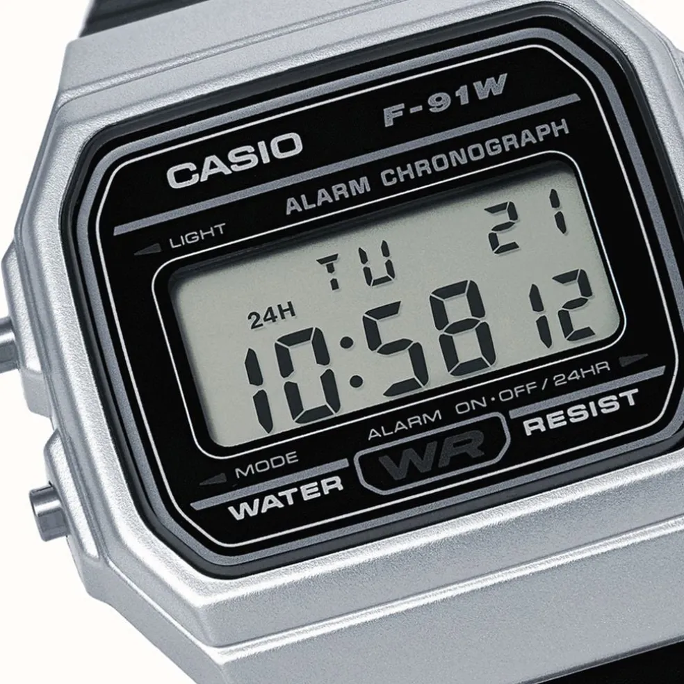 Silver & Black Digital Watch