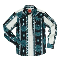 The Wyatt Pearl Snap Long Sleeve Serape Shirt Oasis