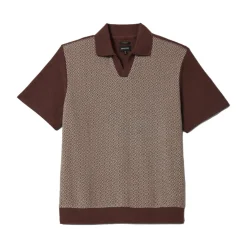 Theo Jacquard S/S Polo Chocolate/Off White