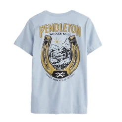 Vintage Horseshoe Graphic Tee Light Blue/Gold