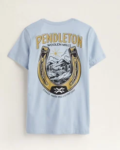 Vintage Horseshoe Graphic Tee Light Blue/Gold