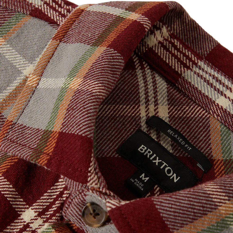 Vintage Washed Flannel Maroon Red /Beige/Green